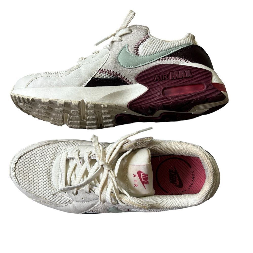 Nike Women's Air Max Excee Off White Maroon/seafoam check Size 7